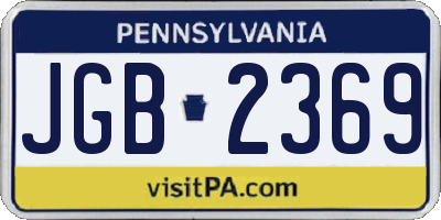 PA license plate JGB2369