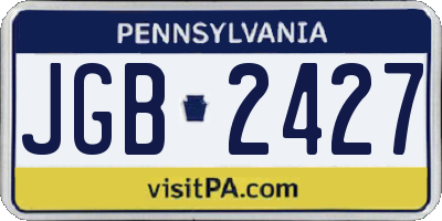PA license plate JGB2427