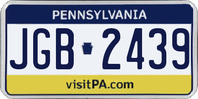 PA license plate JGB2439