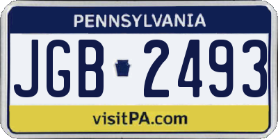 PA license plate JGB2493