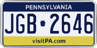 PA license plate JGB2646