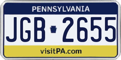 PA license plate JGB2655