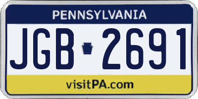 PA license plate JGB2691