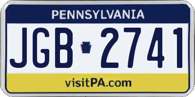 PA license plate JGB2741