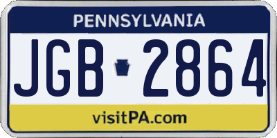 PA license plate JGB2864