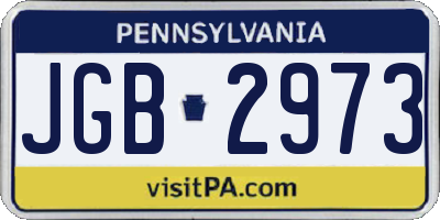 PA license plate JGB2973