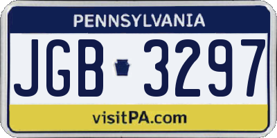 PA license plate JGB3297