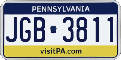 PA license plate JGB3811
