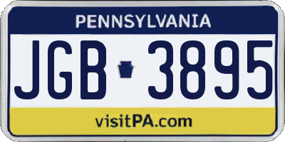 PA license plate JGB3895