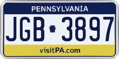 PA license plate JGB3897