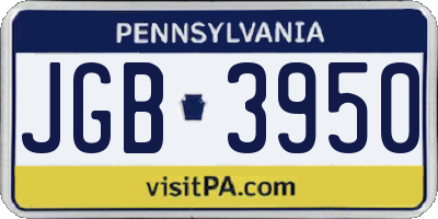 PA license plate JGB3950