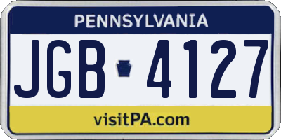 PA license plate JGB4127