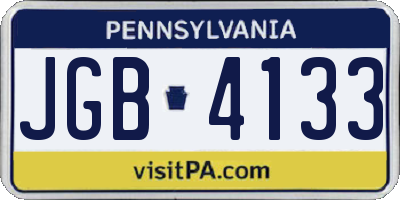 PA license plate JGB4133