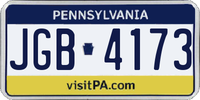 PA license plate JGB4173