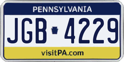 PA license plate JGB4229