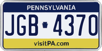 PA license plate JGB4370