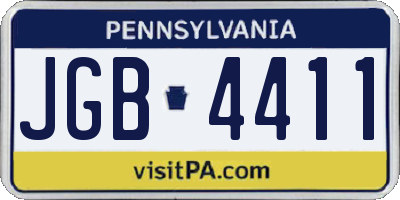 PA license plate JGB4411