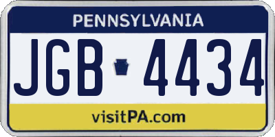 PA license plate JGB4434