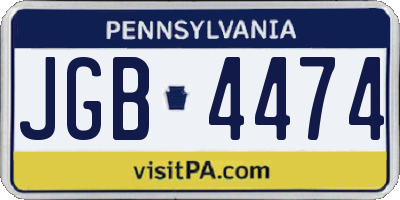 PA license plate JGB4474