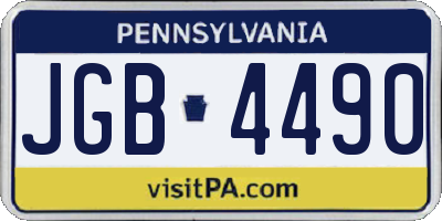 PA license plate JGB4490