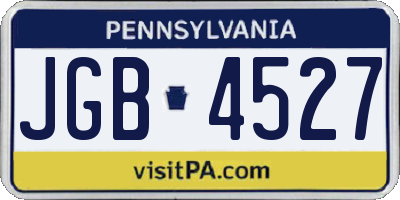 PA license plate JGB4527