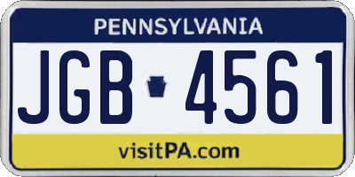 PA license plate JGB4561