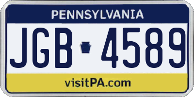 PA license plate JGB4589