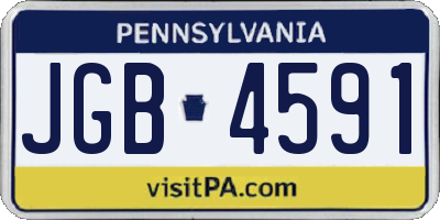 PA license plate JGB4591