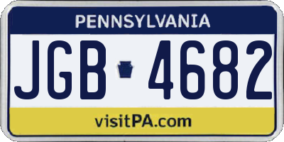 PA license plate JGB4682