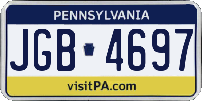 PA license plate JGB4697