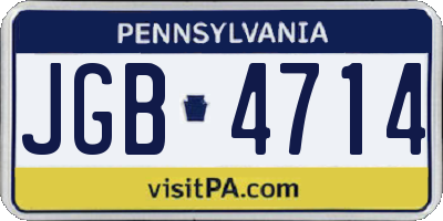 PA license plate JGB4714