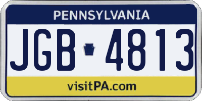 PA license plate JGB4813