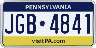 PA license plate JGB4841