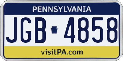 PA license plate JGB4858