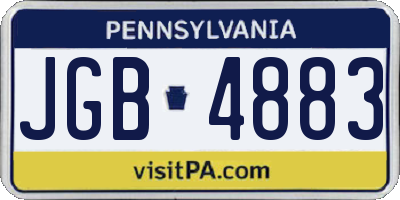 PA license plate JGB4883