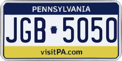 PA license plate JGB5050
