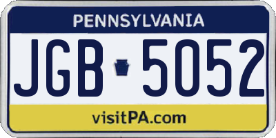 PA license plate JGB5052