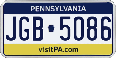 PA license plate JGB5086
