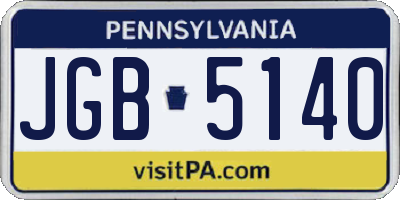 PA license plate JGB5140