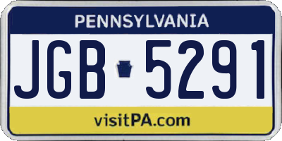 PA license plate JGB5291