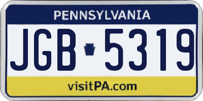 PA license plate JGB5319