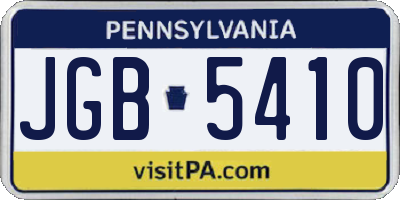 PA license plate JGB5410