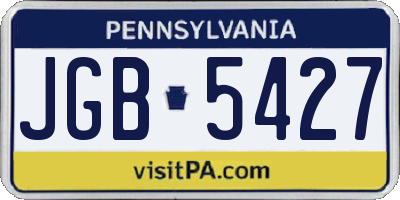 PA license plate JGB5427
