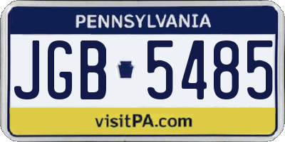 PA license plate JGB5485