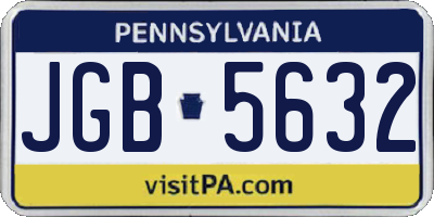 PA license plate JGB5632