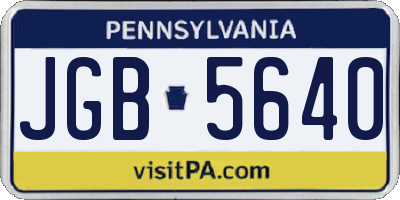 PA license plate JGB5640