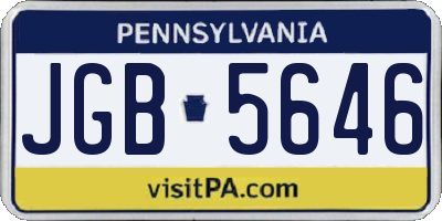 PA license plate JGB5646