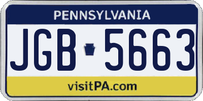 PA license plate JGB5663