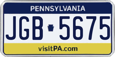 PA license plate JGB5675