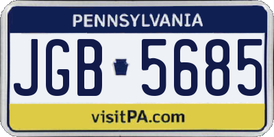 PA license plate JGB5685